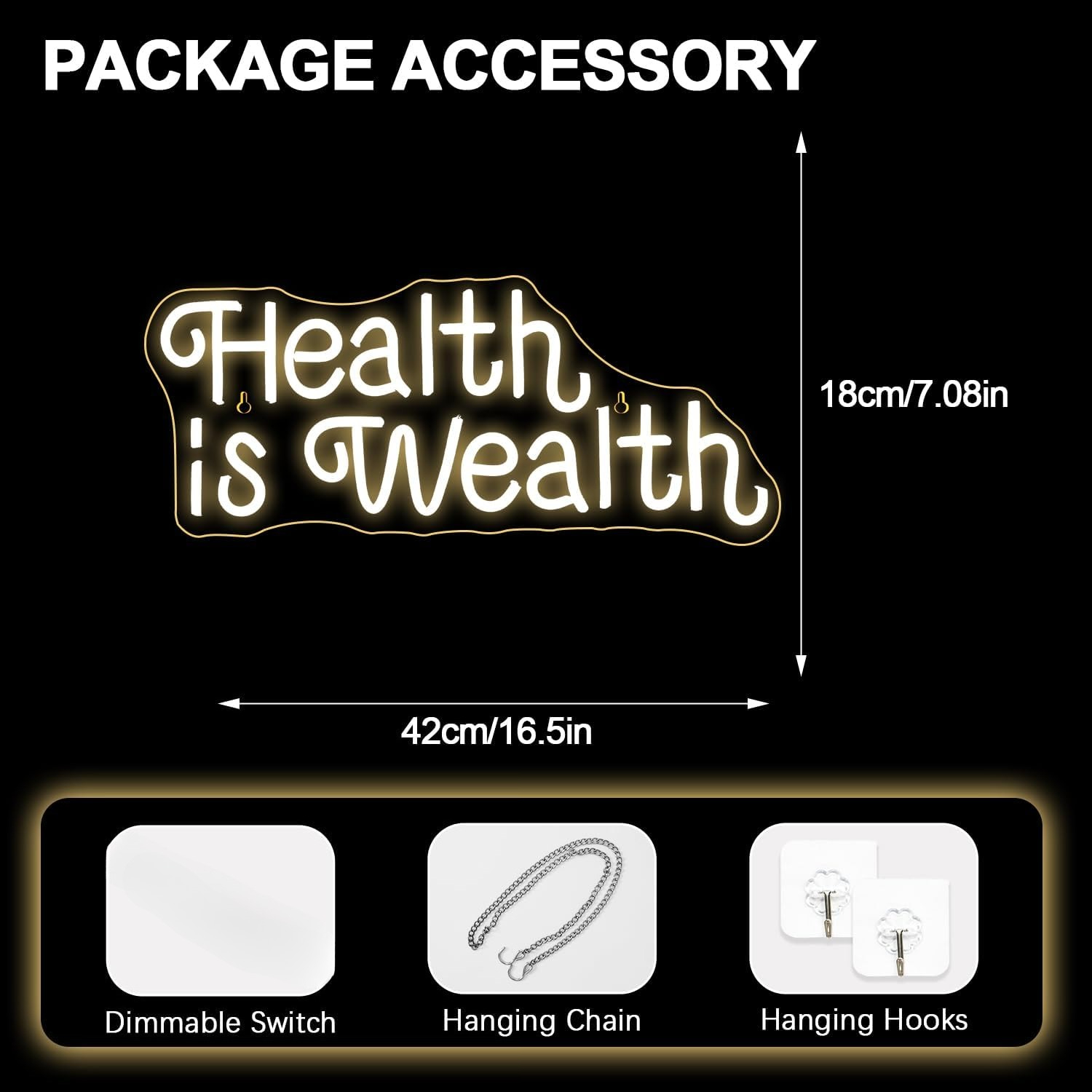 건강은 부입니다 네온사인 USB 전원 LED 네온 조명 - Health Wellness Gym 리뷰 및 가격
