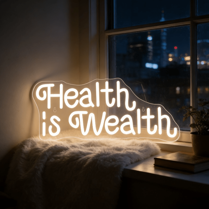 건강은 부입니다 네온사인 LED 마키 조명, 홈짐 장식 - Health Wellness Gym 리뷰 및 가격