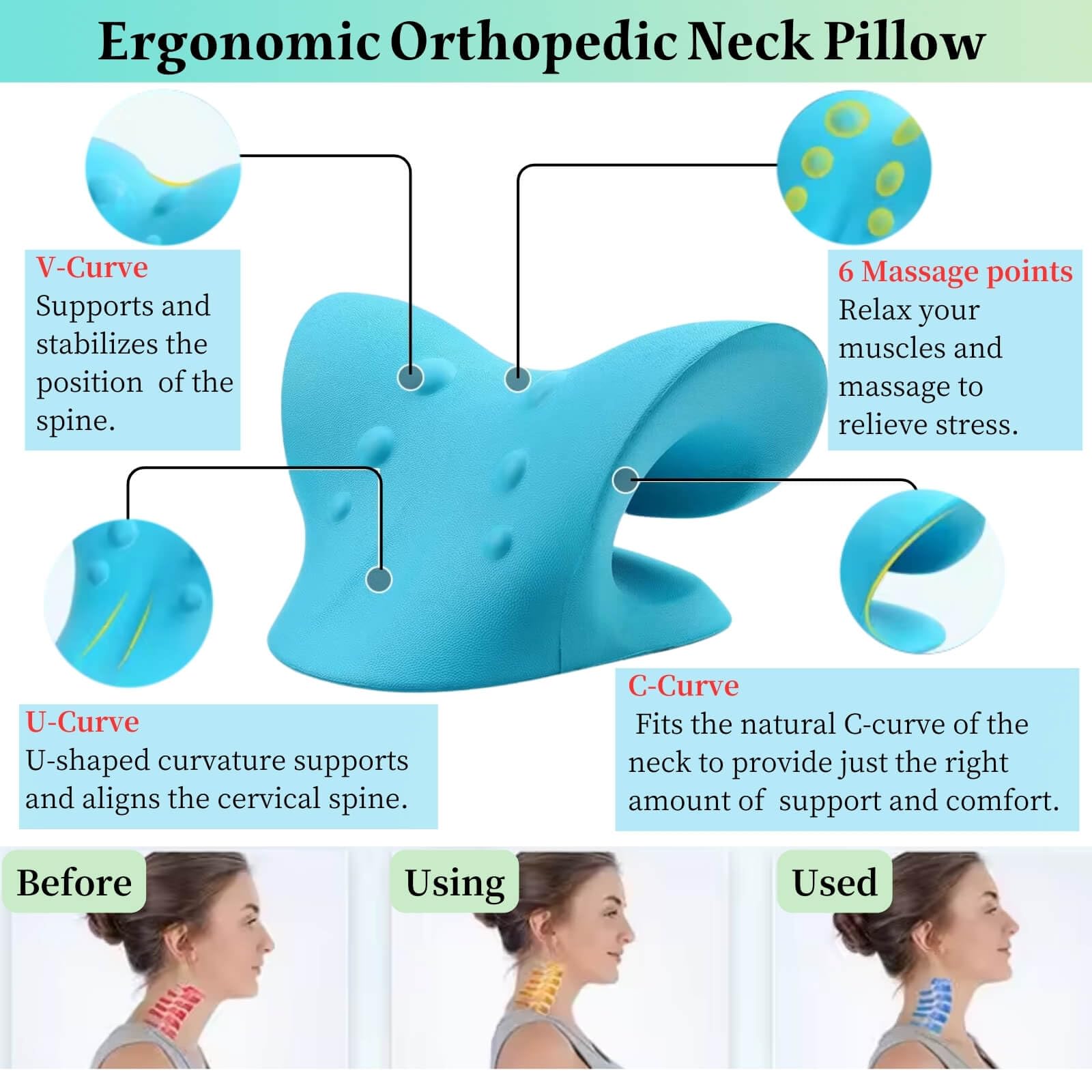 목과 어깨 이완기, 경추 교정 견인 장치, 고급 경추  - Neck Traction Pillow 리뷰 및 가격
